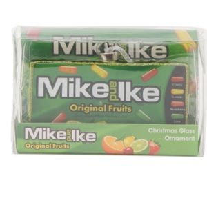 Christmas glass ornament featuring Mike & Ike #mike&ike #ChristmasOrnament